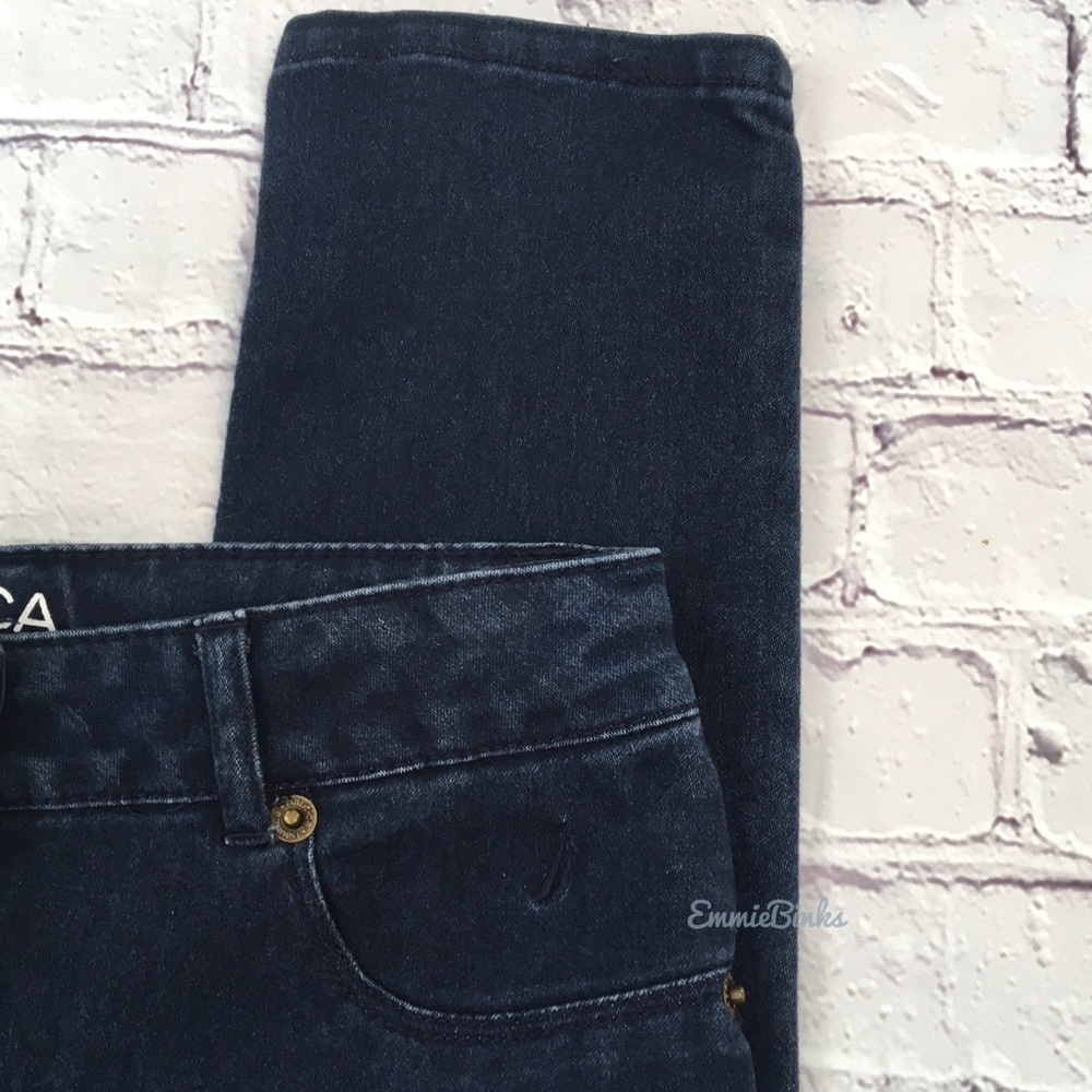 Girl’s Nautica Stretch Jeggings - Jean Leggings - Soft Dark Wash Jeggings Pants - Picture 5 of 13